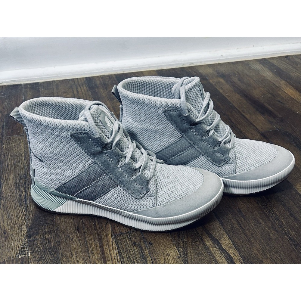 SOREL OUT N ABOUT III MID SNEAKER IN MOONSTONE SEA SALT WOMENS SIZE 10.5 NEW